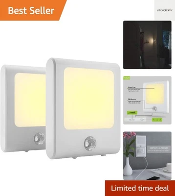 Plug in Motion Sensor Lights with Adjustable Brightness,Warm White Motion Act... - Image 1 of 4
