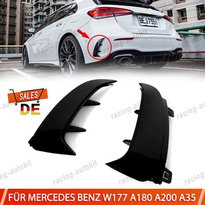 2PCS Heckstoßstange Flaps Spoiler Lippe Canard passt für Mercedes-Benz W177 A200 - Bild 1 von 4
