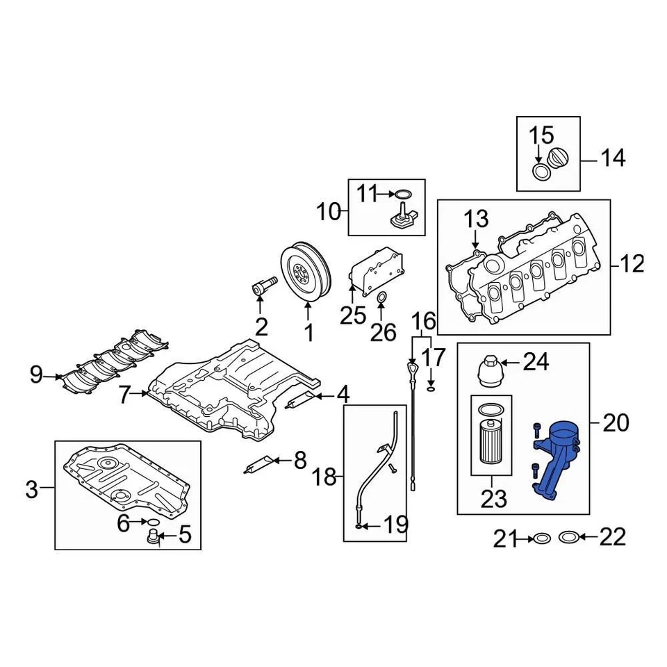 For Audi Q7 2007-2010 Audi 079115401AA Engine Oil Filter Housing - Изображение 1 из 4
