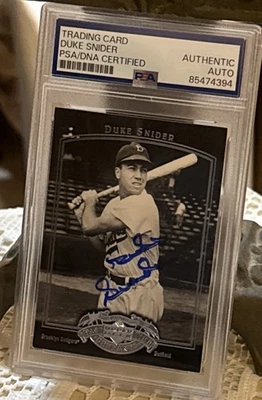 2005 Upper Deck Past Time Duke Snider PSA /DNA Auto Dodgers Great Signed Card! - Image 1 of 4