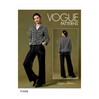 Vogue V1644 Sewing Pattern Misses' Jacket Flared Pants E5 (14-16-18-20-22) UNCUT - Image 1 of 3