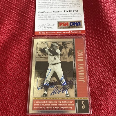 2000 Upper Deck Legends #63 Johnny Bench 签名签名 PSA/DNA 认证 — 第 1/3 张图片