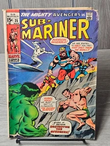 SUB-MARINER #35 , Marvel 1971, AVENGERS vs TITANS THREE, Prelude DEFENDERS - Picture 1 of 19