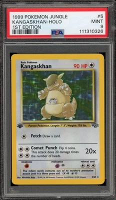 Pokemon Kangaskhan Jungle 1st Edition Holo Rare #5 PSA 9 Mint - Image 1 of 2