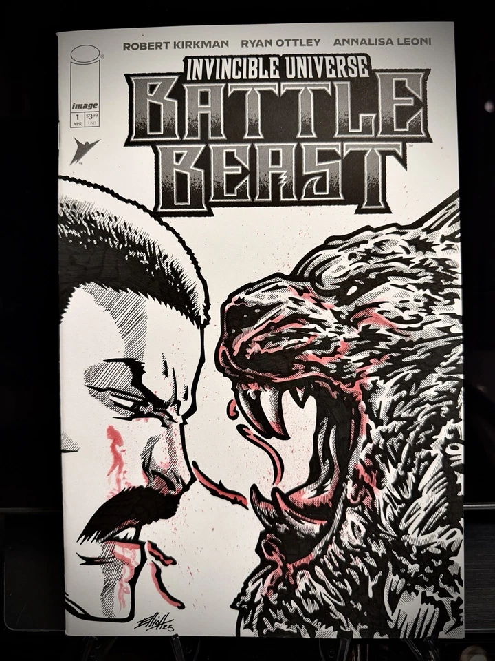 Battle Beast #1 Blank Signed & Sketch By Elliott Wright  NM - Image 1 of 1