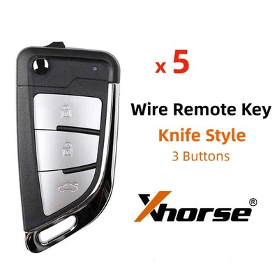 5pcs Xhorse XKKF21EN Wire Remote Flip Key 3 Buttons for VVDI key Tool - Image 1 of 4