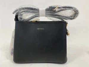 INYATI Black Vegan Crossbody Bag with Tags Fashion Casual LEA 4013 - Picture 1 of 5