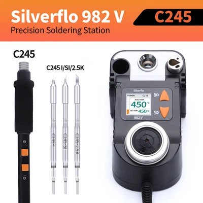 SILVERFLO 982-V C210/C245 Soldering Iron Kit 60W Precision Digital Soldering Station