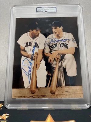 Ted Williams & Joe Dimaggio Autographed 8x10 Photo Baseball HOFs PSA AUTHENTIC  - Image 1 of 4