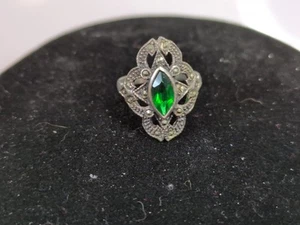 Vintage - Markasit und Smaragd Ring - unmarkiert - Bild 1 von 3