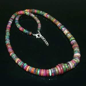 Natural Ethiopian Opal beads Gemstone Galaxy opal necklace Jewelry 1392 - Picture 1 of 9