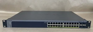 NETGEAR PROSAFE GS728TP 24 PORT PoE GIGABIT SMART SWITCH (w/ Rack Ears) *TESTED - Picture 1 of 5