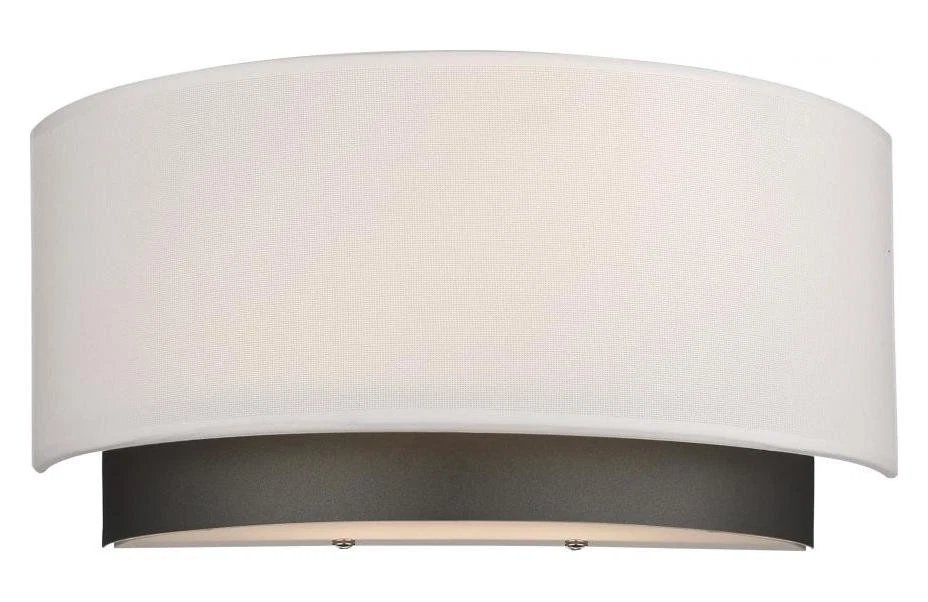 Factory Bronze Jade 2 Light Wall Sconce with White Fabric Shade - Imagem 1 de 1