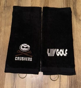 LIV Golf & Crushers Embroidered Golf Towel Set 16x26 Black - Picture 1 of 3