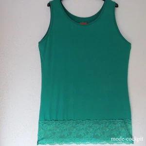 Top lungo LES FRERES by LA BASS basic viscosa + pizzo elasticizzato verde 46-48-50 - Foto 1 di 3