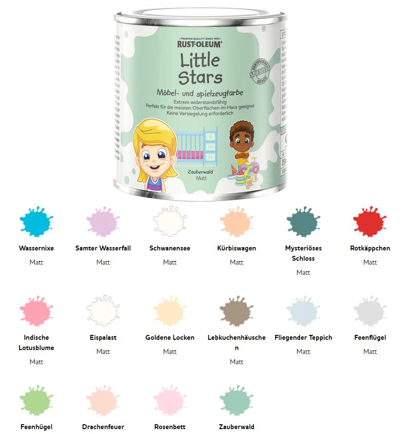 Little Stars Kinder Möbel- & Spielzeugfarbe 250 & 750 ml Kinderfarbe Rust-Oleum - Bild 1 von 1