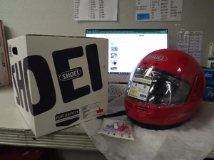 NOS Shoei Plain Red Full Face Motorcycle Safety Helmet RF-200 Size Large - Picture 1 of 23