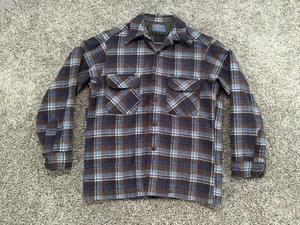 Vintage Pendleton Flannel Shirt Women's M Pure Virgin Wool Loop Collar Made USA - Picture 1 of 12