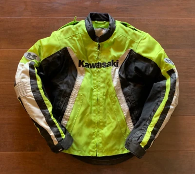 川崎绿色摩托车拉链夹克尺寸 XSmall — 第 1/4 张图片