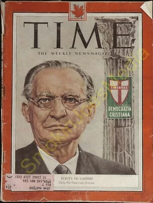 Vintage Time Magazines Canada Edition May 25 1953 Italy's De Gasperi  - Image 1 of 3