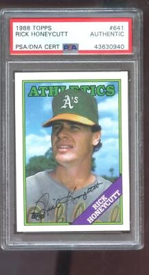 1988 Topps #641 Rick Honeycutt AUTO SIGNED Autograph Card PSA/DNA Baseball COA - Image 1 of 2