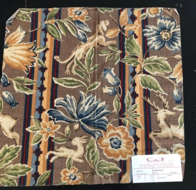 COWTAN & TOUT Sherwood in Mocha 16 1/4 x 16 3/4" Animal Print Fabric Sample - Image 1 of 3