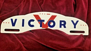 1940's War Time License Plate Topper VICTORY using Morse Code - Picture 1 of 4