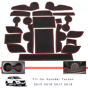 Car Interior Non-slip Door Slot Mat Pad Cup Holder For 2016-2018 Hyundai Tucson - Foto 1 di 6