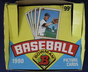 1990 Bowman Baseball Box mit 9 werkseitig versiegelten Packungen - Bild 1 von 3