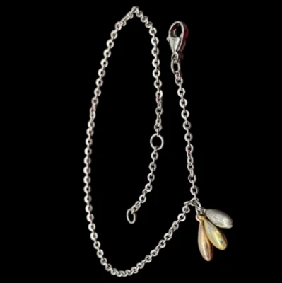 CAVIGLIERA FEMMINILE ACCIAIO INOX CIONDOLI COLOR ORO ARGENTO RAME IN ARGENTO 925 - Immagine 1 di 4