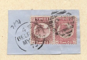 GB/IRELAND 1870's PAIR Halfpenny BANTAMS Pl 12 on Piece BELFAST-62 IRISH Duplex - Picture 1 of 1