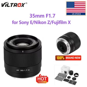 US Viltrox Auto Focus 35mm F1.7 APS-C Camera Portrait for Sony E Fuji X Nikon Z - Picture 1 of 12