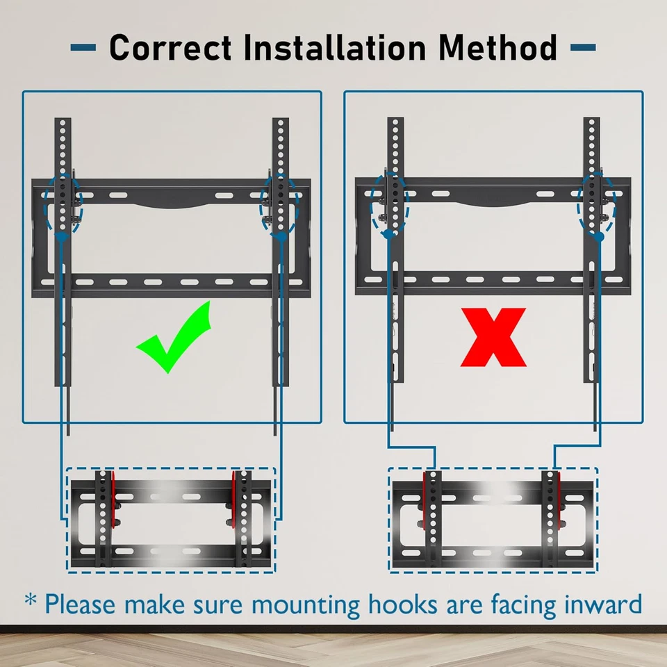 BONTEC TV Wall Mount Bracket for Most 26-65 inch LCD/LED/OLED Flat Curved TVs, x - Image 1 of 4
