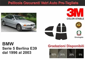 pellicola oscurante vetri pre-tagliata Bmw serie 5 berlina E39 dal 1996 al 2003 - Imagen 1 de 1