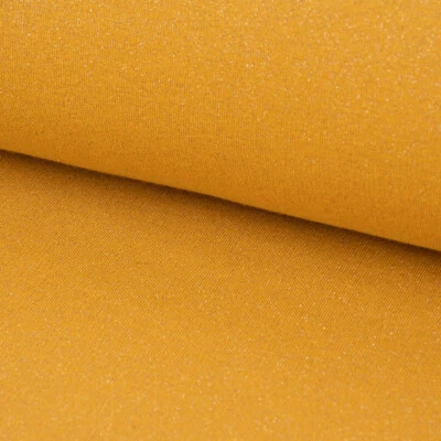 Sweat Jogging einfarbig Lurex Glitzer ocker goldfarbig 1,45m Breite - Bild 1 von 4