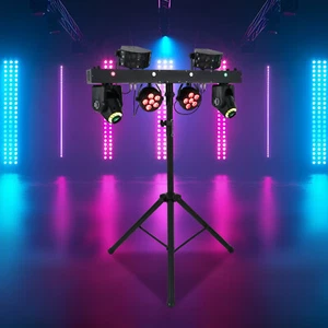 5 in1 DJ Lights LED Moving Head Par Effect Stage Laser Lighting System DMX Stand - Picture 1 of 17