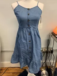 Japna Blue denim dress with front buttons size S - Picture 1 of 6