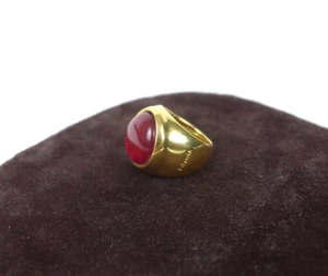 Vintage Labriola Italian gold plated Chunky Red Stone ring 7.5 sz - Imagen 1 de 17