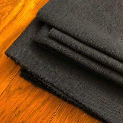 Vintage Slight 4-Way Stretch Blue Brushed Polyester Double Knit Fabric 1.33 YDS - Image 1 of 2