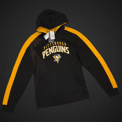 Pittsburgh Penguins Hoodie NHL Black Pullover Mens Large Fanatics Cover