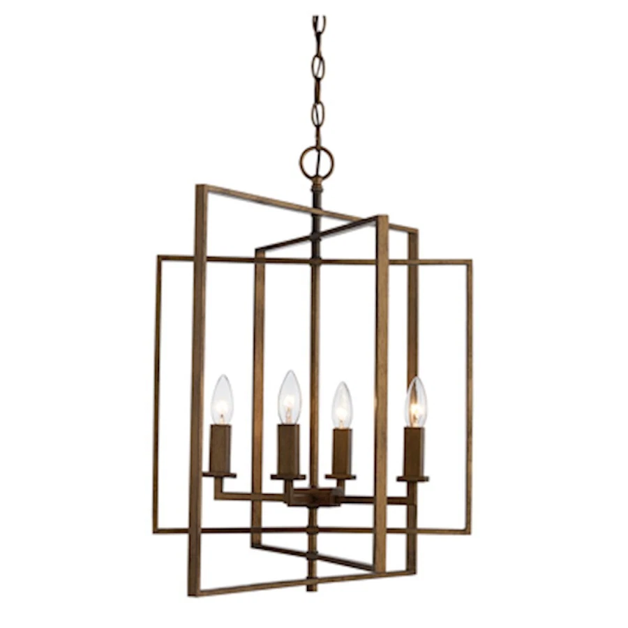 Colgante interior Trans Globe El Capitan 20" 4 luces, oro antiguo - 10595AG Foto 1 de 1