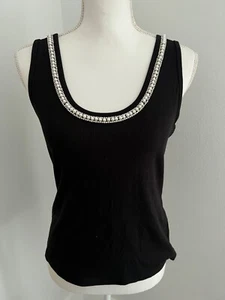 Generation Love Giovanna Pearl Ribbed Black Tank Top Everyday Workwear NWT XL - Picture 1 of 8