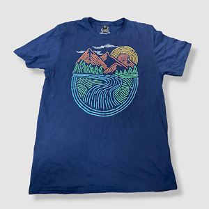50 $ Lost Gods kurzärmliges Freizeit-T-Shirt Herren blau Baumwolle Rundhalsausschnitt Größe L