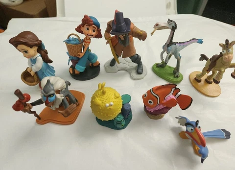 Disney Pixar Belle Luca Nemo Lion King Toy story PVC Figures Lot Of 9 Cover