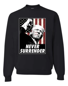 Sudadera Never Surrender Trump Shot 2024 Election Unisex Cuello Redondo - Imagen 1 de 8