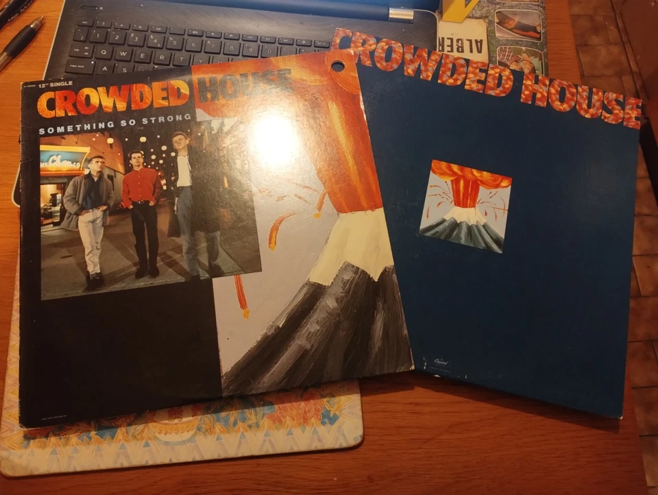 CROWDED HOUSE 2 x US 12" SINGLES  NM WORLD WHERE YOU LIVE (PROMO) & SOMETHING SO - Image 1 of 4