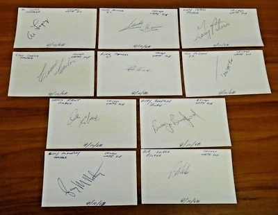 10 Signed 1968 Vintage Chicago White Sox 3x5 Lot Include Al Lopez  - Image 1 of 4
