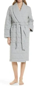 NORDSTROM DAMEN BIO BAUMWOLLE PUFFER MORGENMANTEL GRAU MELIERT GRÖSSE M MEDIUM - Bild 1 von 7