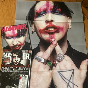 Marilyn Manson Double Sided Poster 83 X 59cm Metal Hammer Magazines 2012 / 2017 - Picture 1 of 6