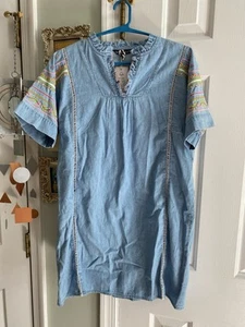 NWT Blu & Blue Embroidered Denim Kids/Teens Dress Size XL - Picture 1 of 3